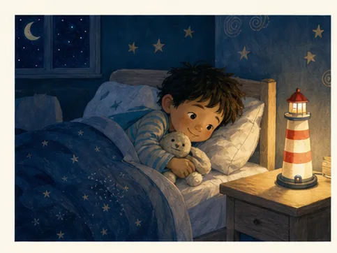 Illustration from Leo and the Lighthouse Night