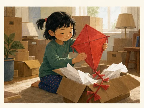 Illustration from Mei’s Red Kite Room