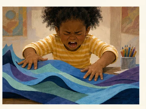 Illustration from Imani and the Paper Waves